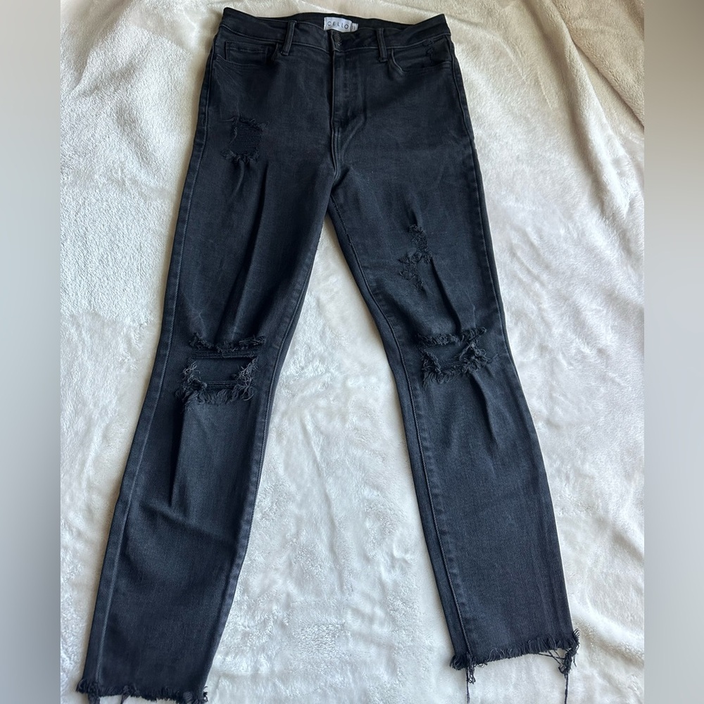 Cello Women’s high waisted skinny jeans Charcoal black Size 11
